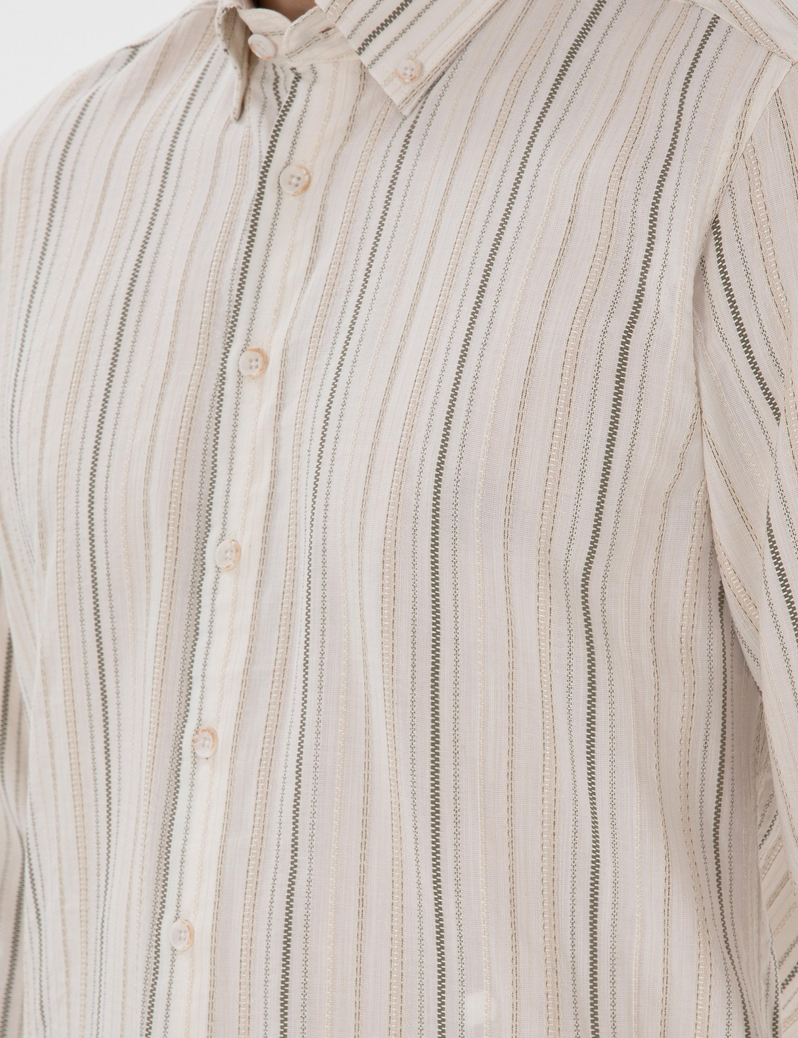 Haki Regular Fit Uzun Kollu Gömlek