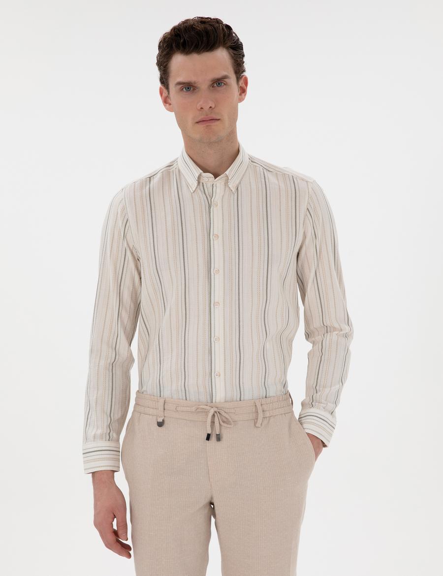 Haki Regular Fit Uzun Kollu Gömlek