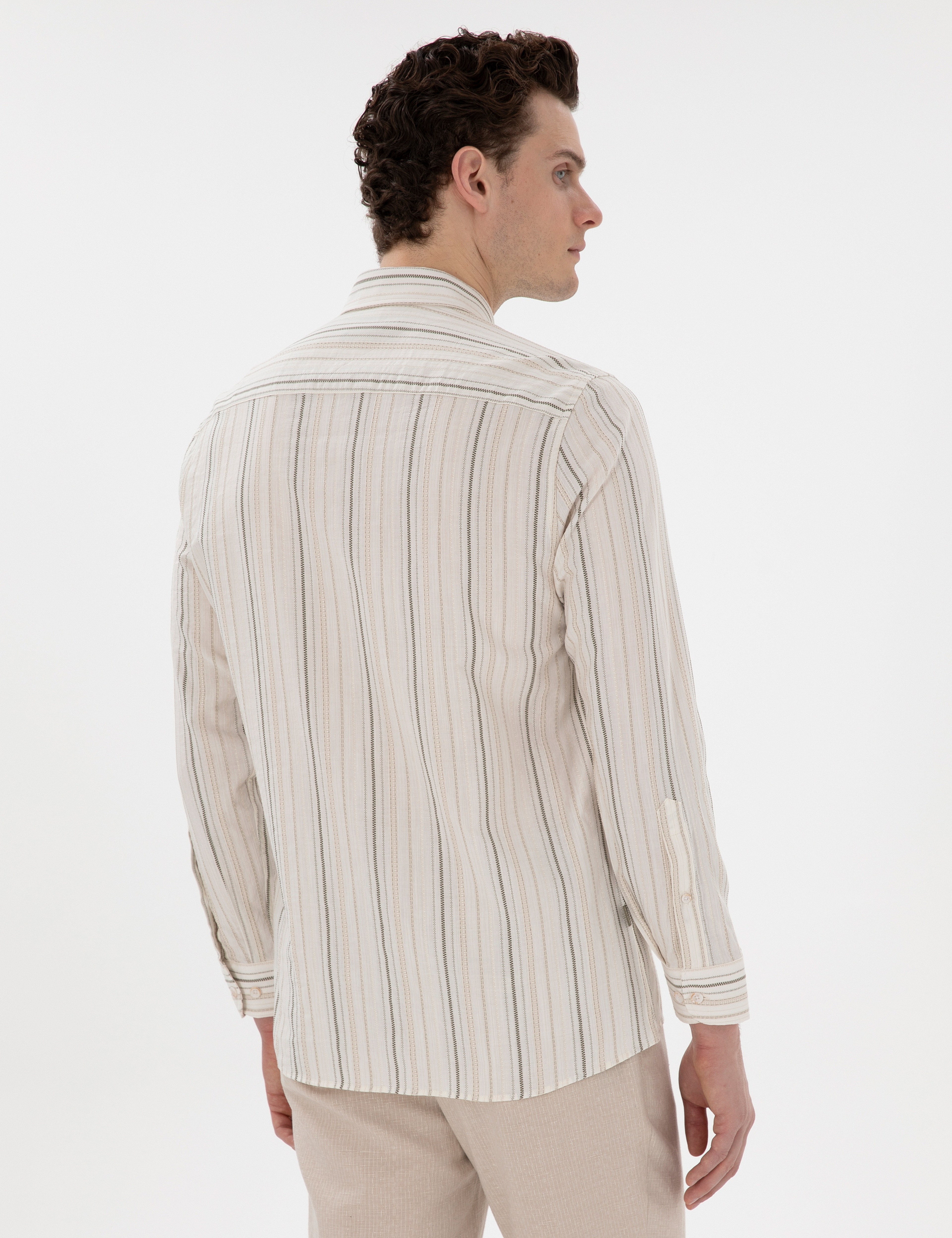 Haki Regular Fit Uzun Kollu Gömlek - Image 5