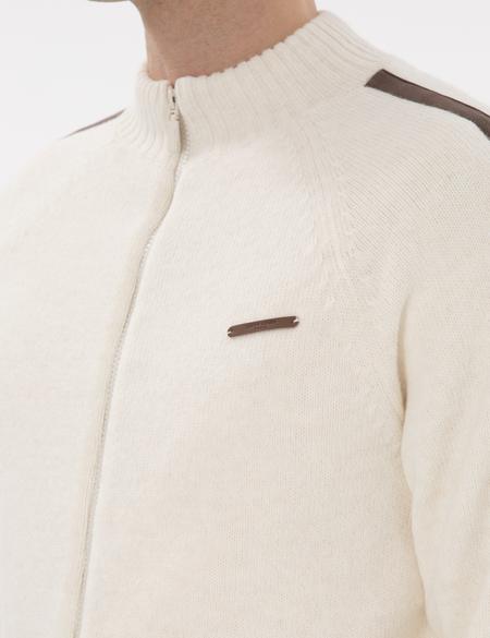 Ekru Comfort Fit Yün Karışımlı Triko Hırka - 50293935008