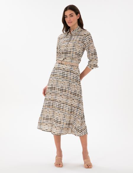 Bej A Kesim Dokuma Etek - 50301198003