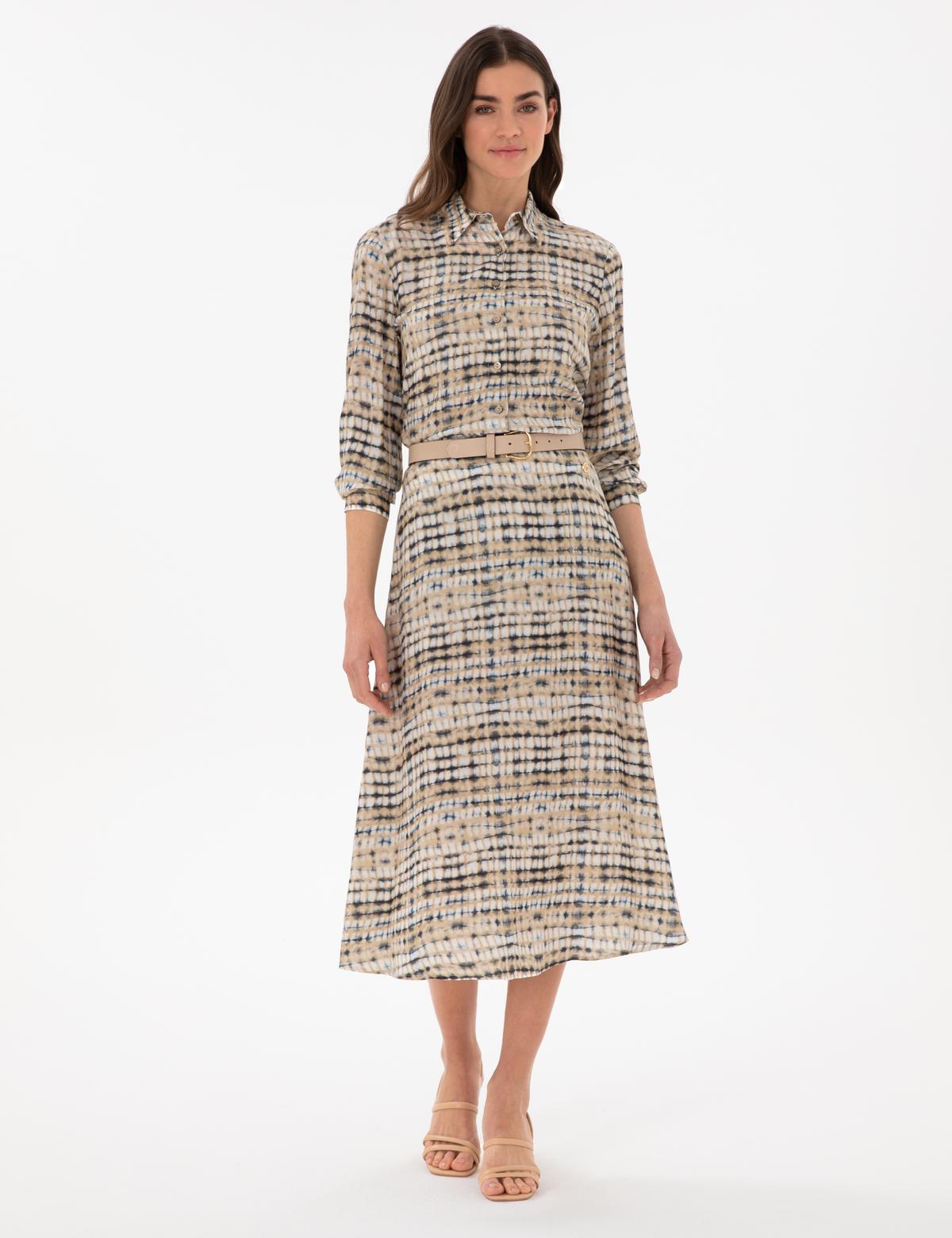 Bej A Kesim Dokuma Etek - 50301198003