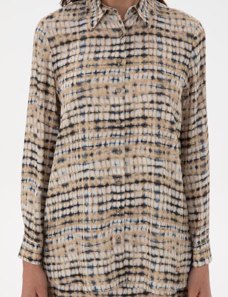 Bej Comfort Fit Uzun Kollu Gömlek Elbise - 50301111009