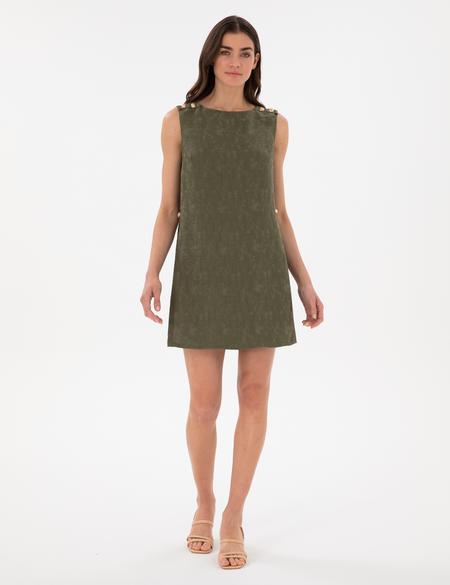 Haki A Kesim Dokuma Elbise - 50305986013
