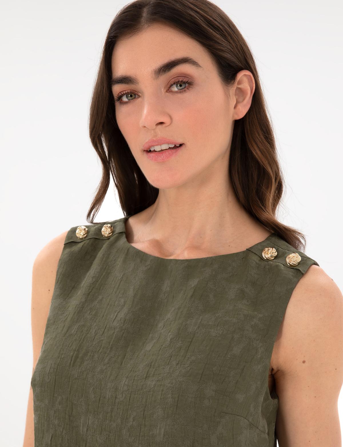 Haki A Kesim Dokuma Elbise - 50305986013