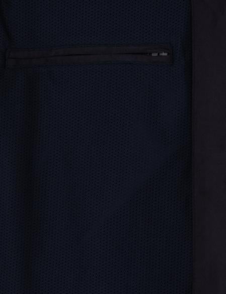 Lacivert Gömlek Yaka Suni Deri Ceket - 50312345007