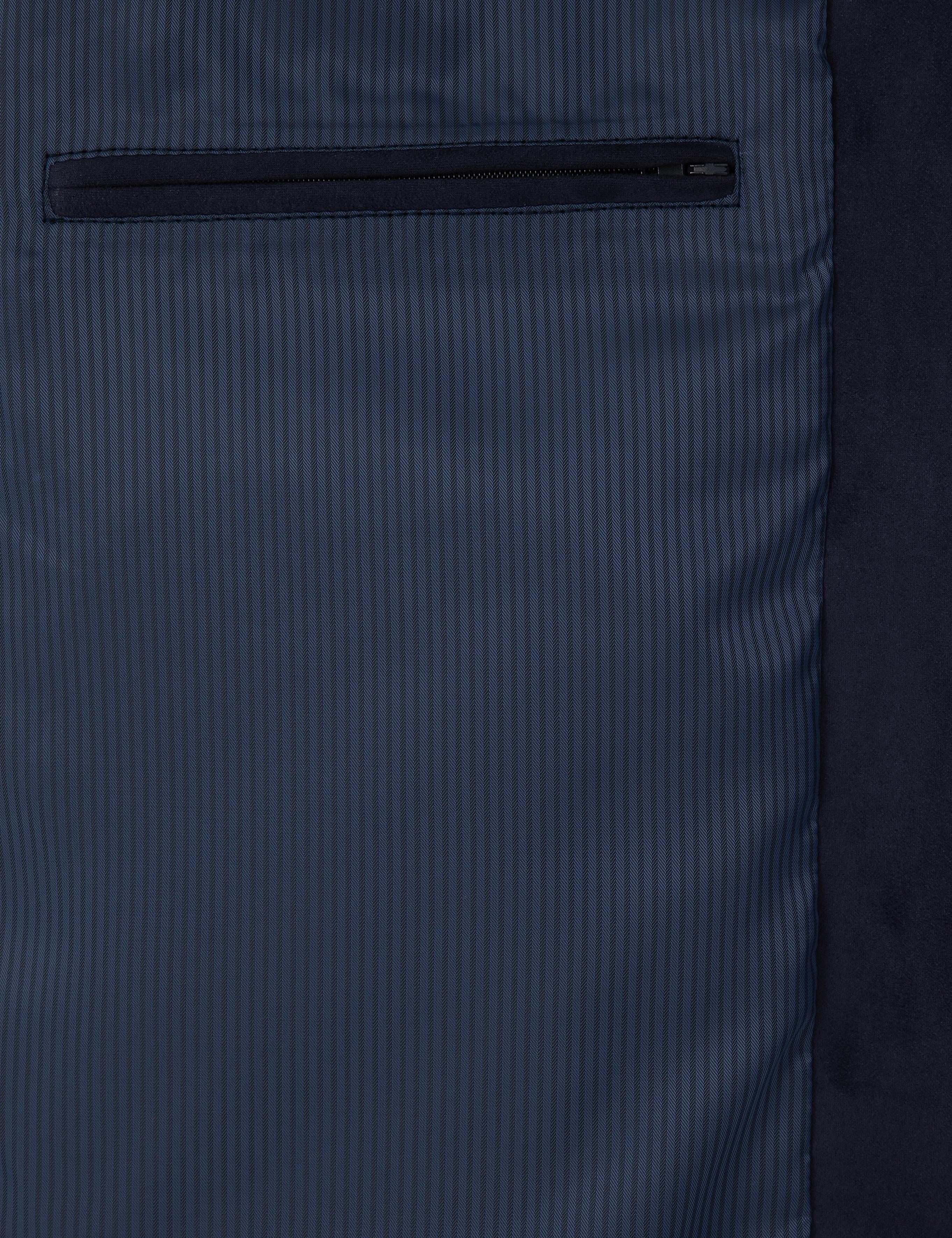 Lacivert Gömlek Yaka Suni Deri Ceket