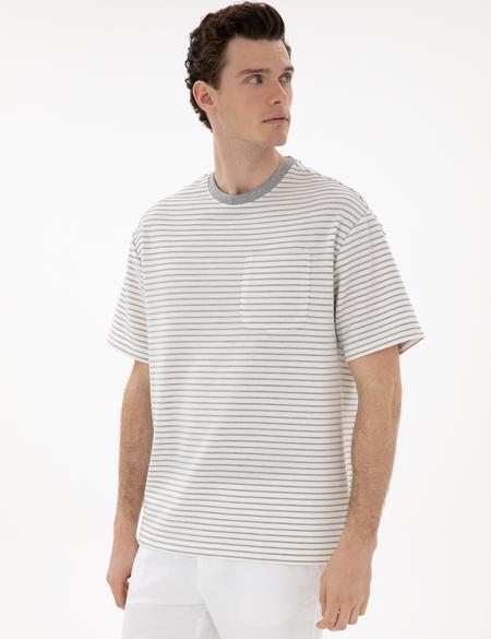 Ekru Comfort Fit Tişört - 50302539194