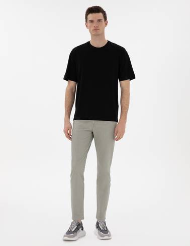 Siyah Comfort Fit %100 Pamuk Bisiklet Yaka Basic Tişört
