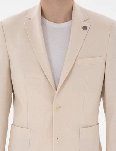 Bej Slim Fit Takım Elbise