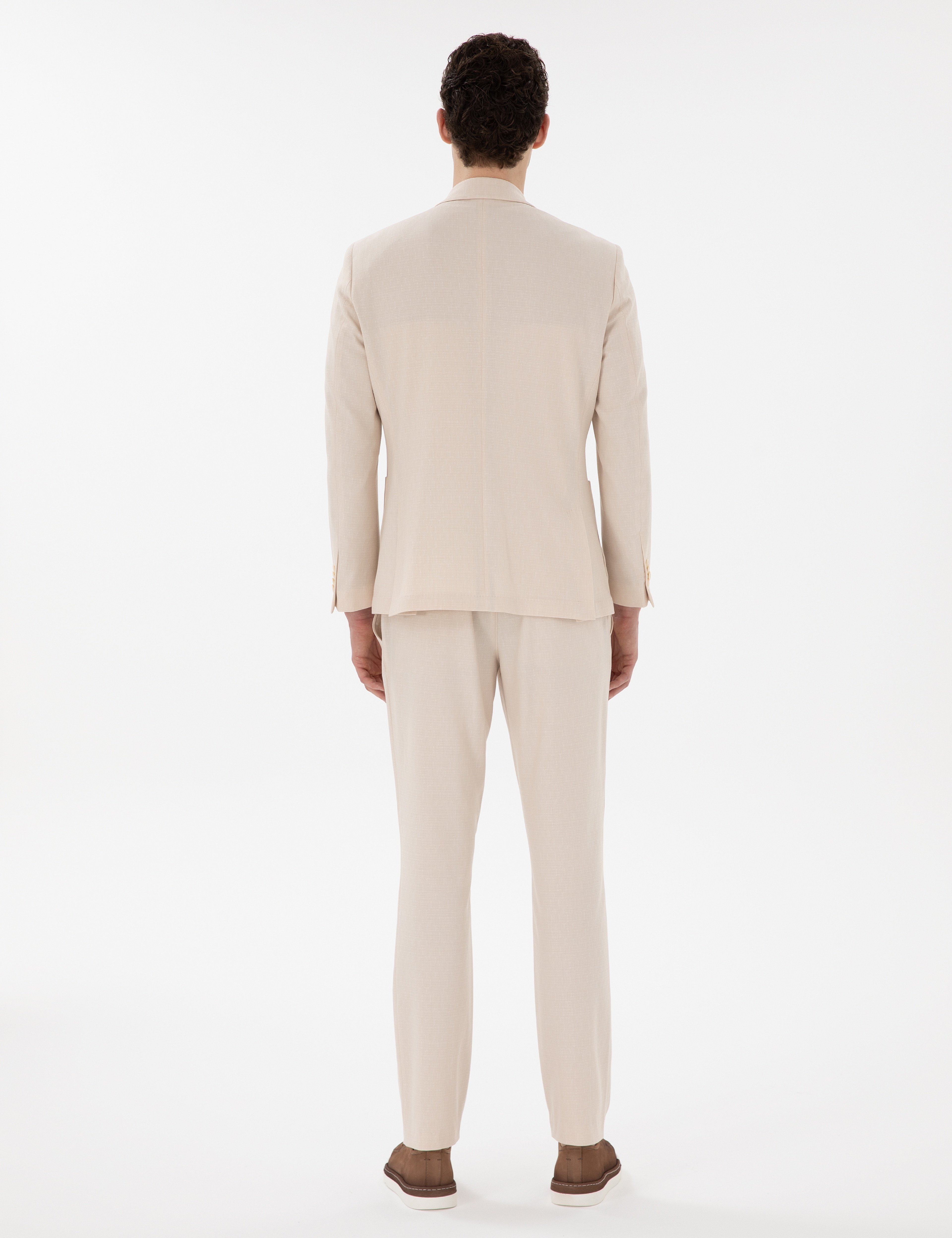 Bej Slim Fit Takım Elbise
