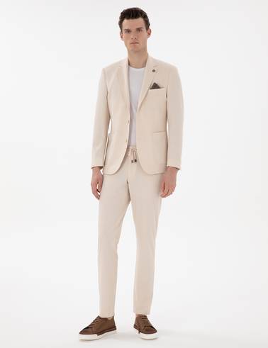 Bej Slim Fit Takım Elbise