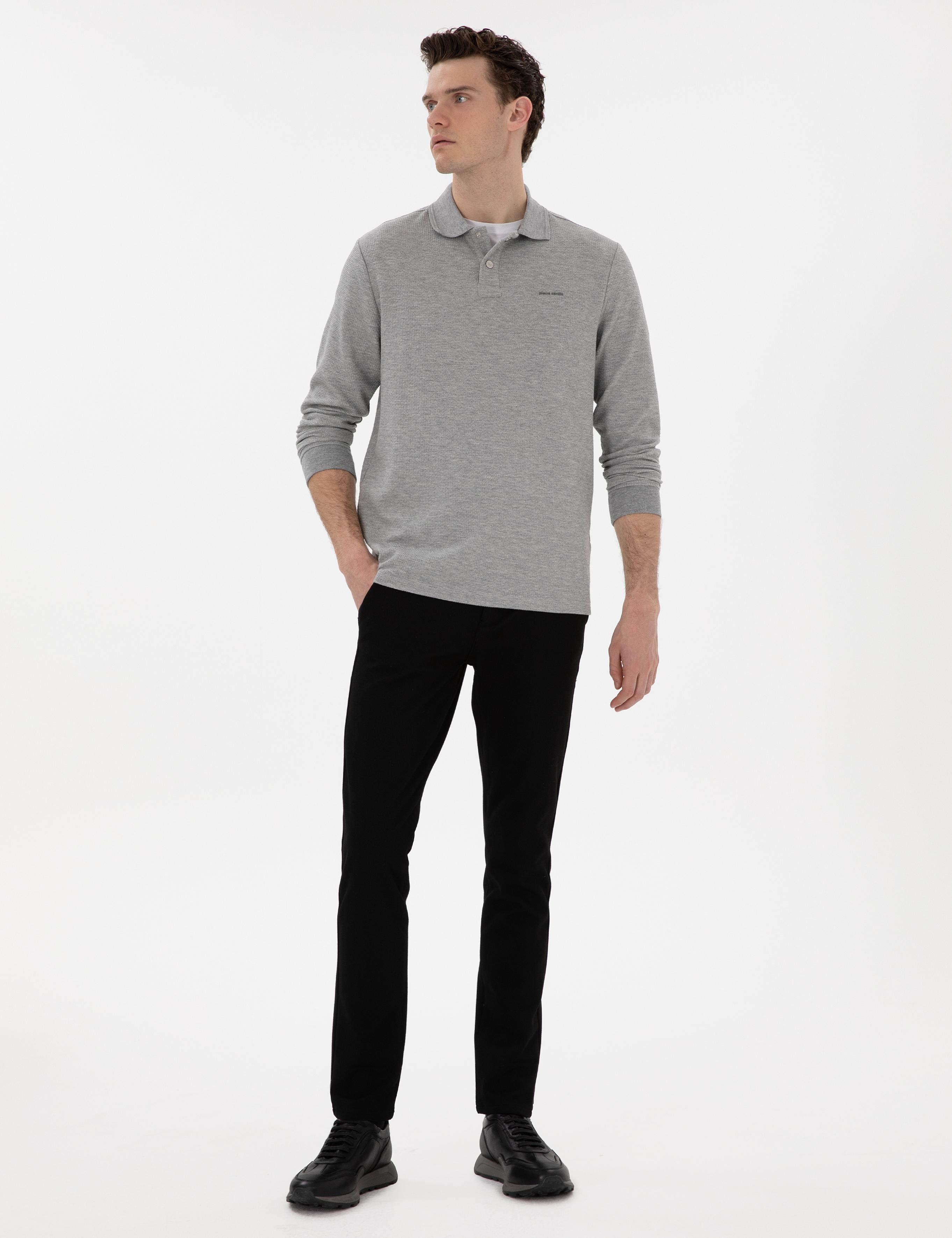 Siyah Slim Fit Kanvas Pantolon