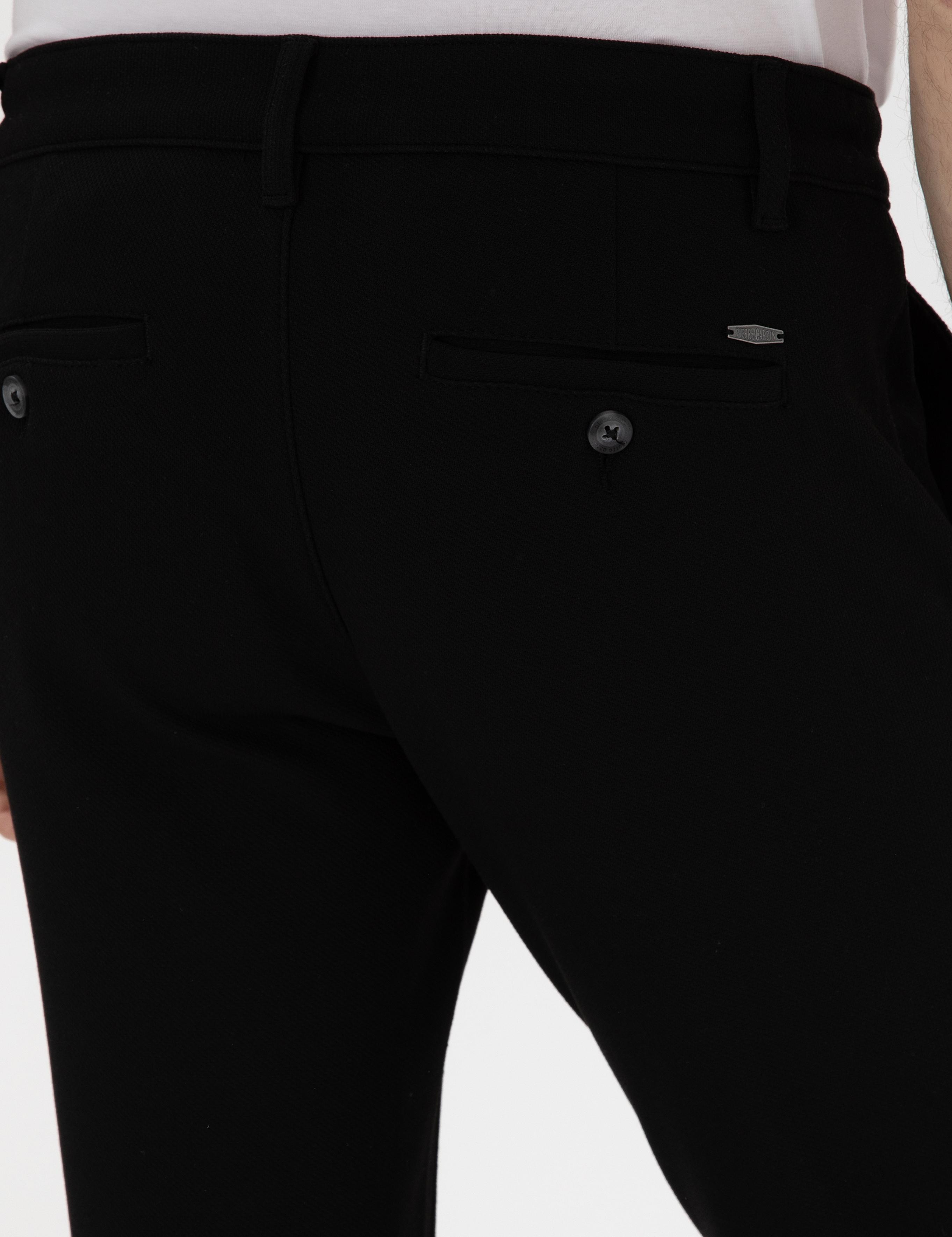 Siyah Slim Fit Kanvas Pantolon