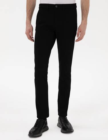 Siyah Slim Fit Kanvas Pantolon