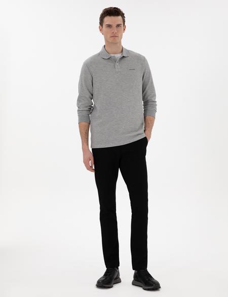 Siyah Slim Fit Kanvas Pantolon - 50311631119