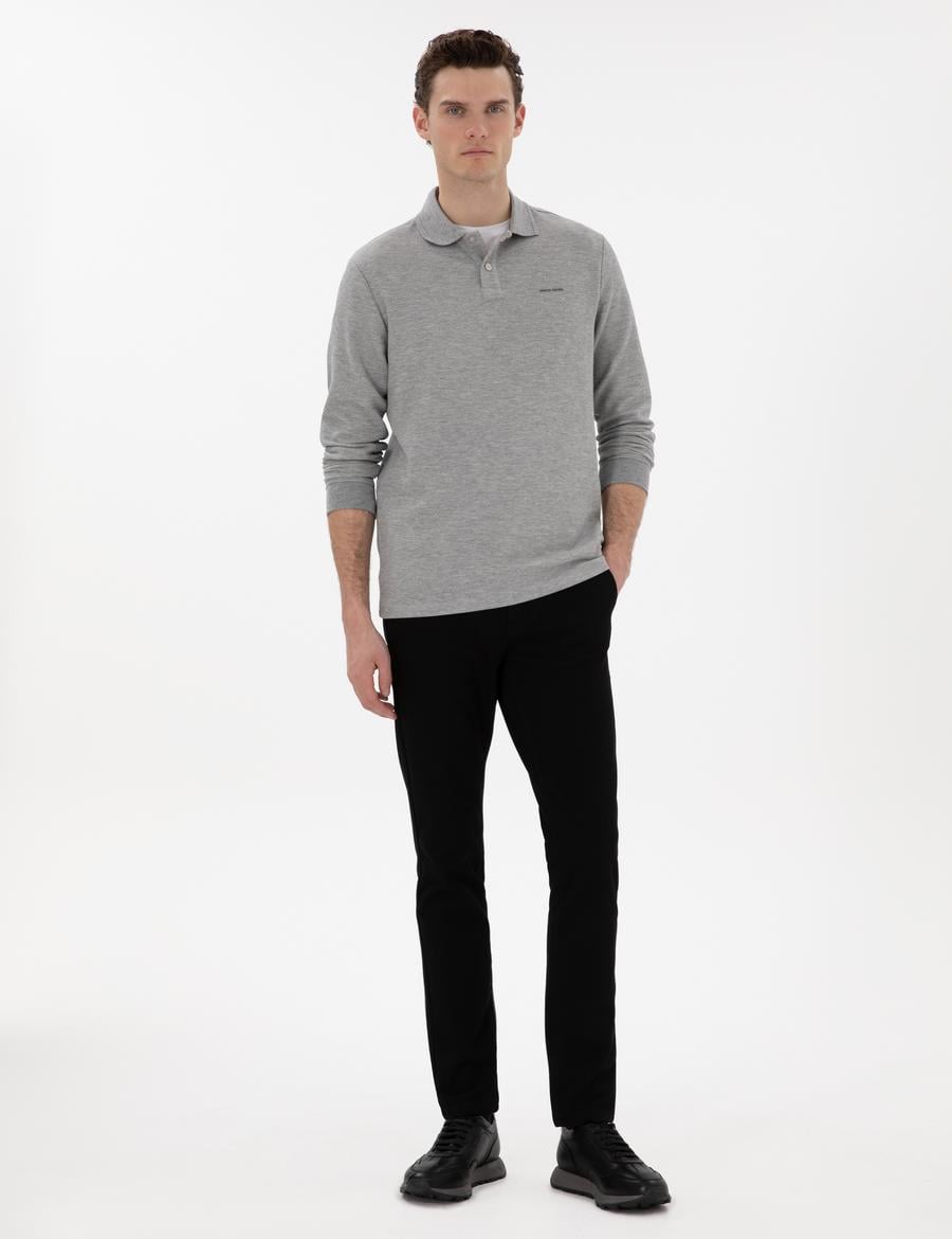 Siyah Slim Fit Kanvas Pantolon