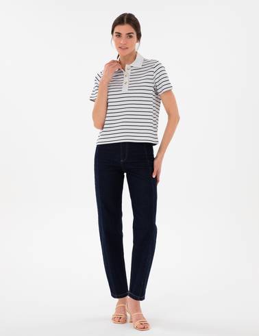 Koyu İndigo Balloon Jean Pantolon