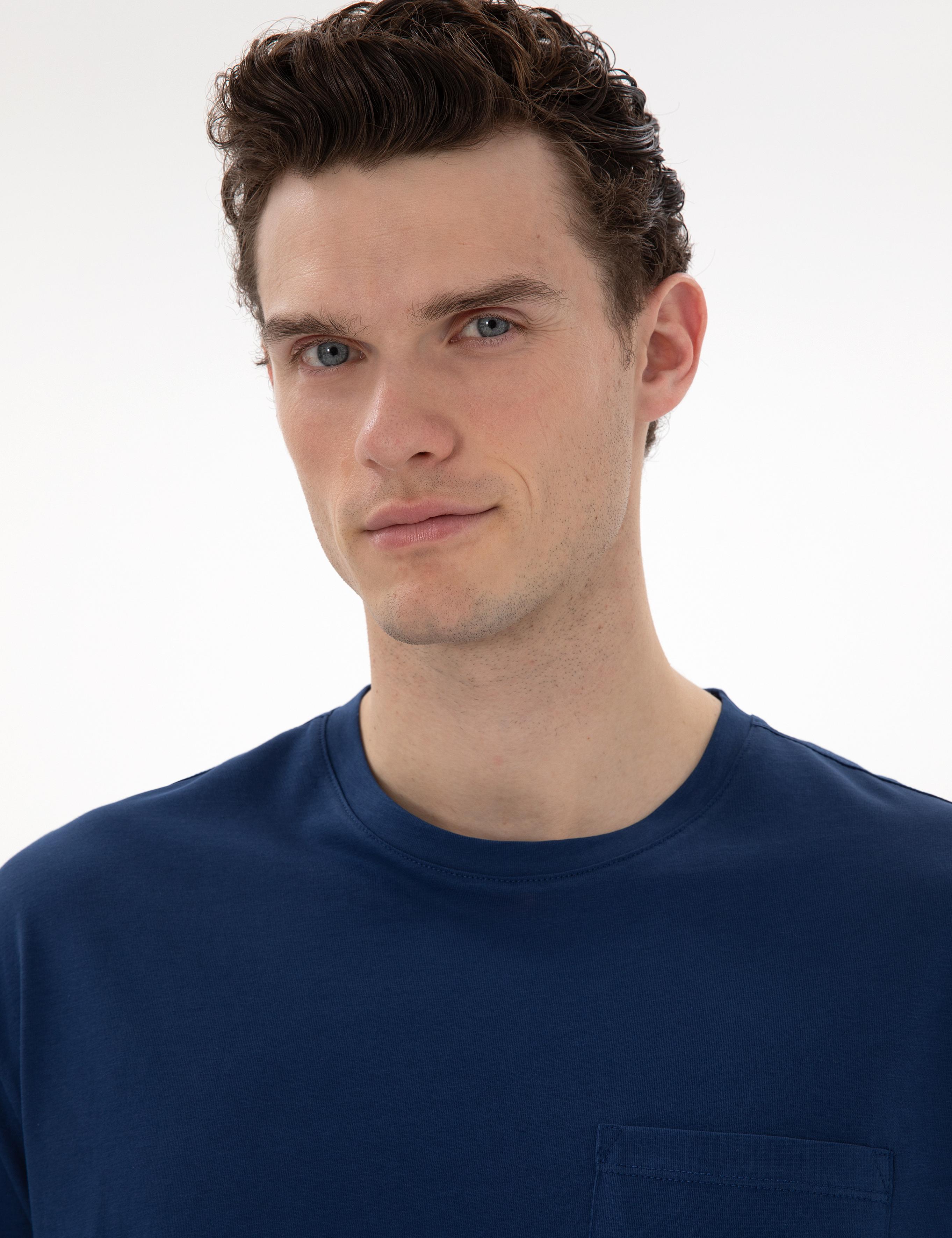 Açık Lacivert Comfort Fit Basic Tişört