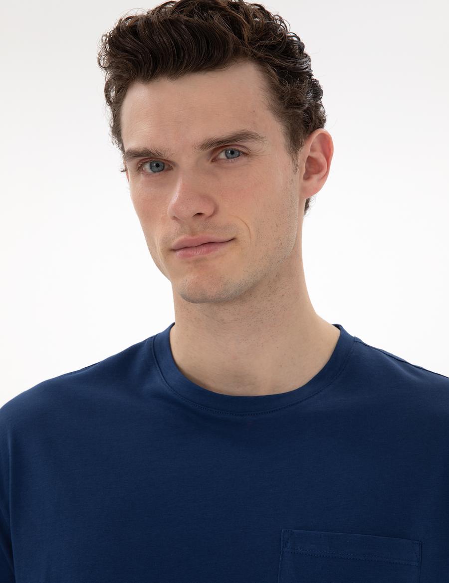 Açık Lacivert Comfort Fit Basic Tişört