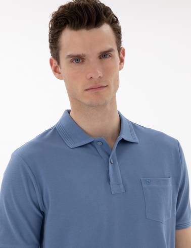 Mavi Regular Fit Kıvrılmaz Polo Yaka Basic Tişört