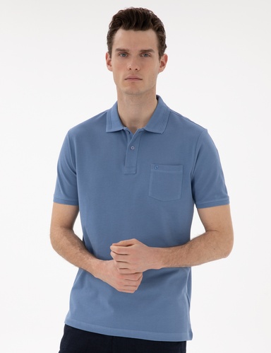 Mavi Regular Fit %100 Pamuk Kıvrılmaz Düğmeli Polo Yaka Basic Tişört