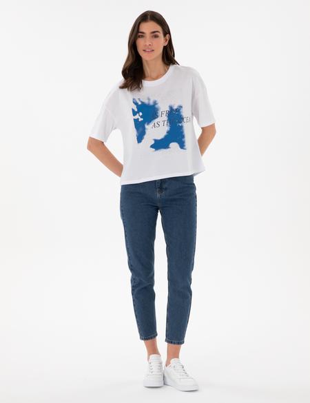 Beyaz Comfort Fit Tişört - 50301483003