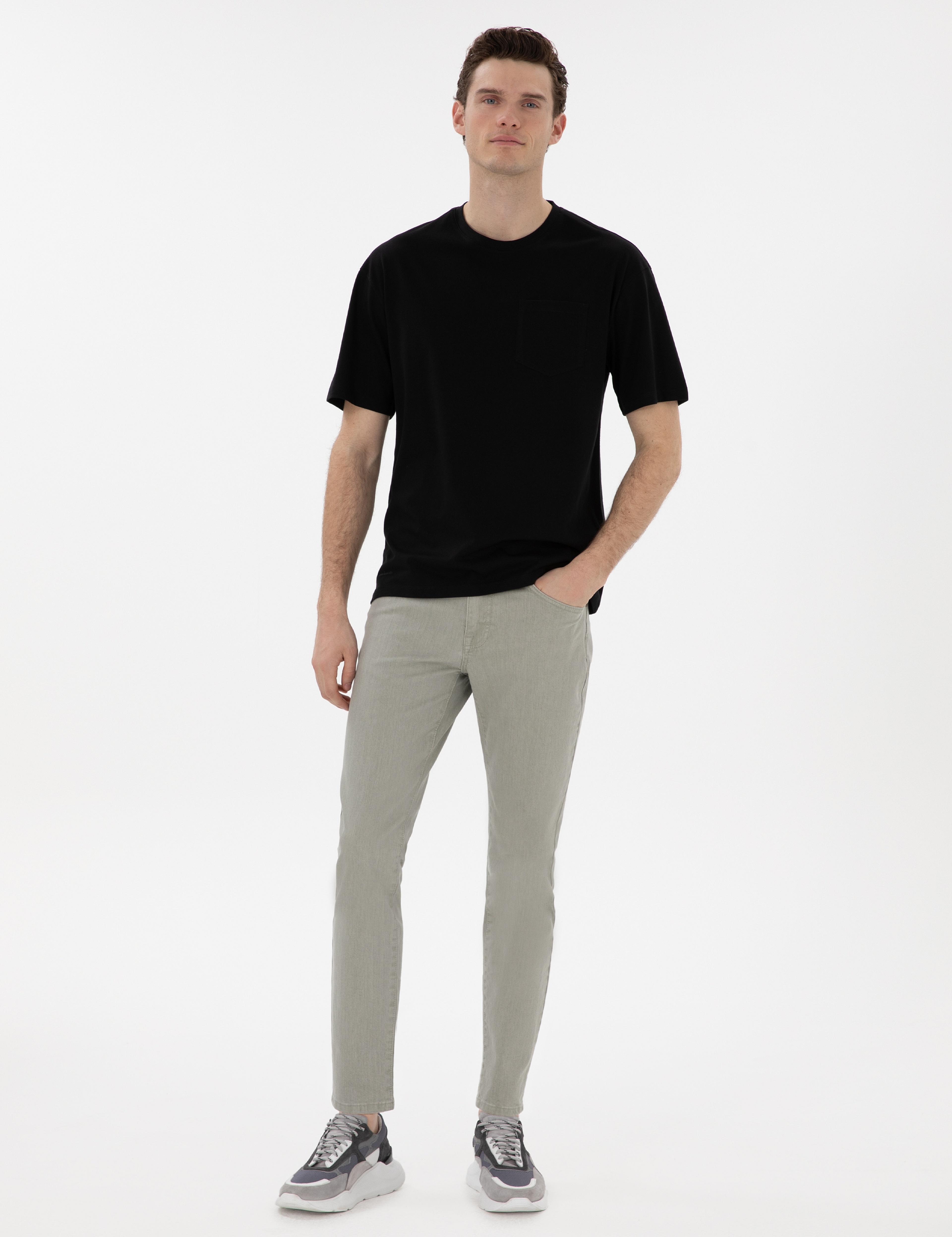Haki Slim Fit Jean Pantolon