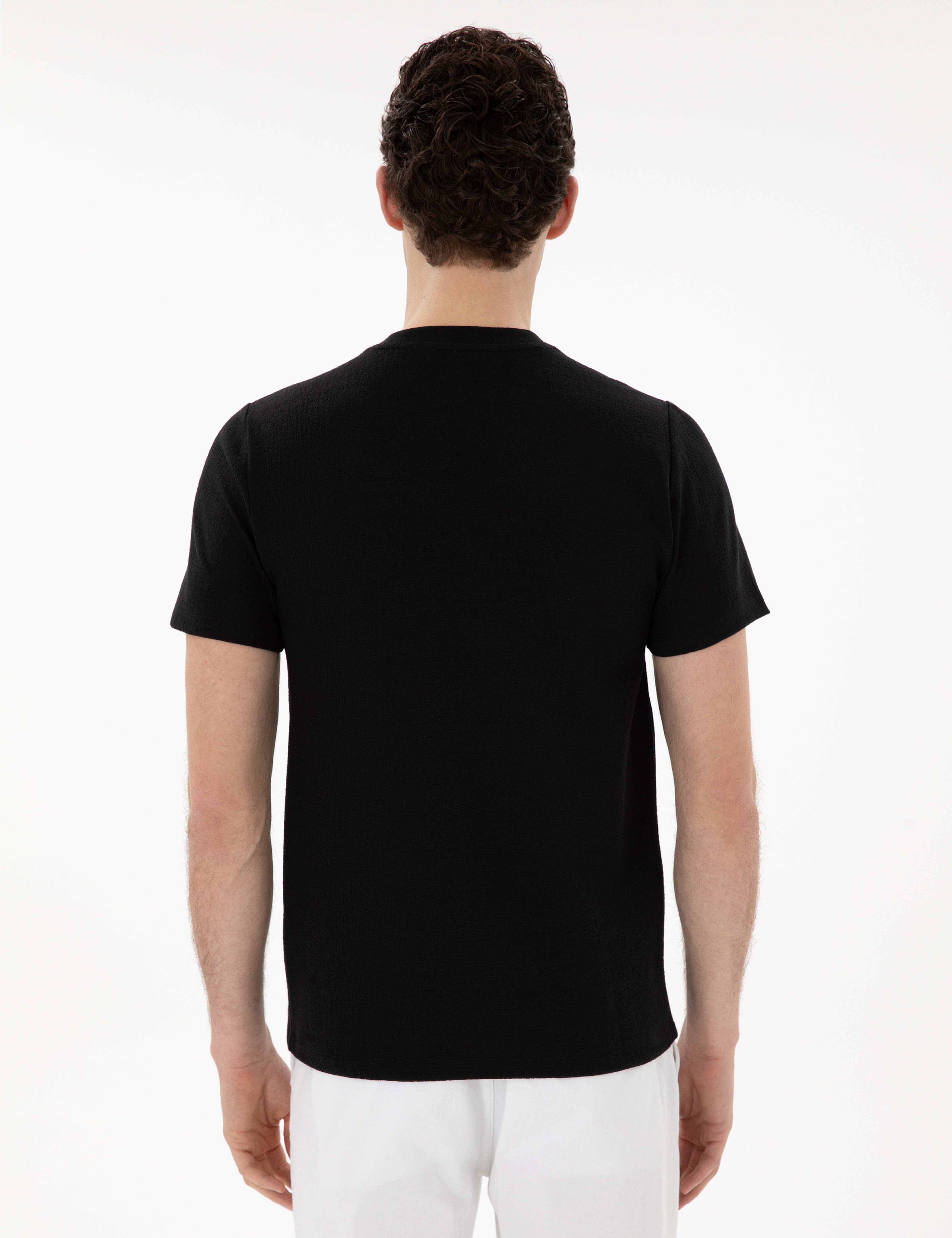 Siyah Slim Fit Tişört - Image 5