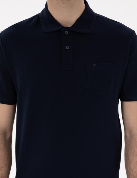 Lacivert Regular Fit Kıvrılmaz Polo Yaka Basic Tişört - 50302538051