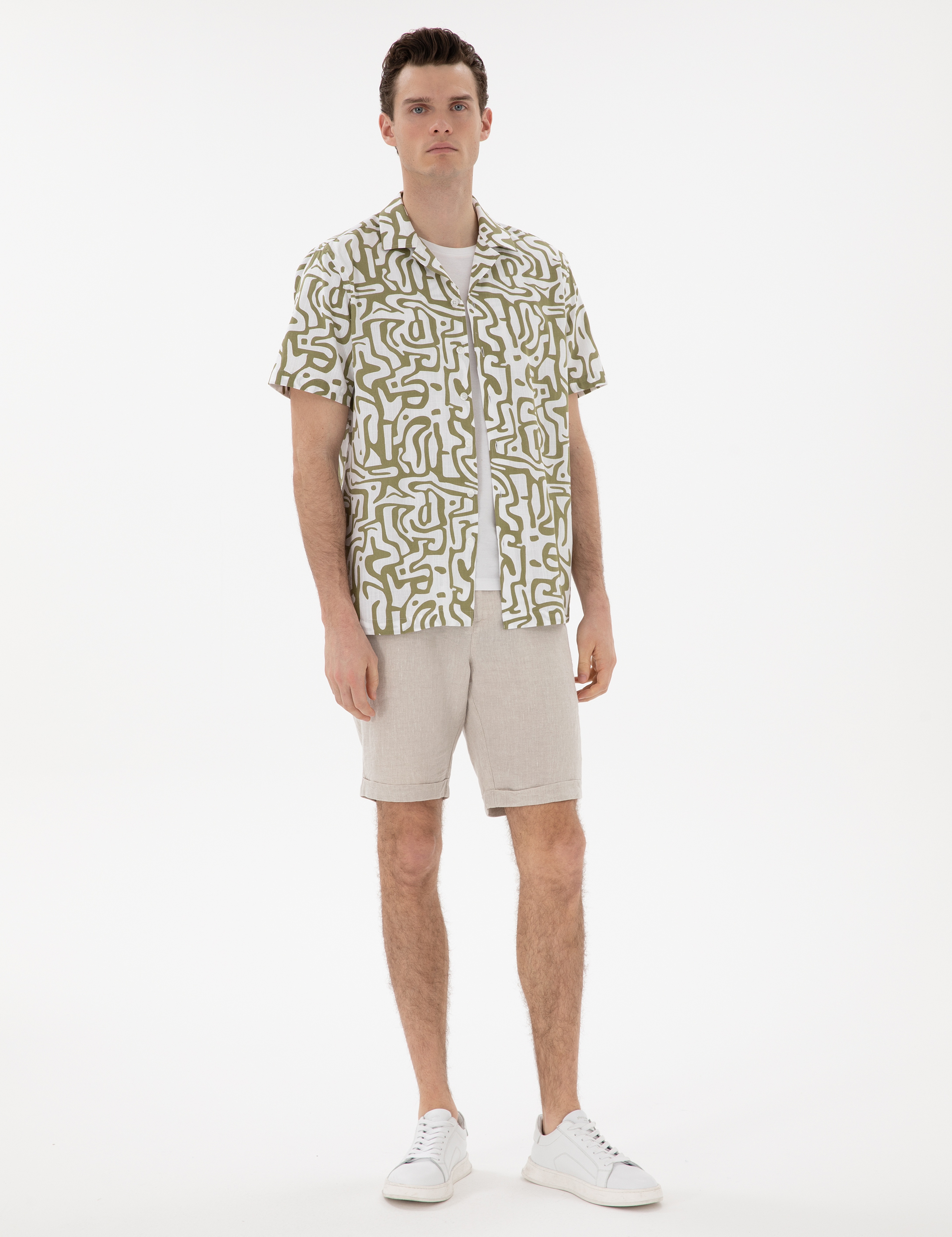 Haki Comfort Fit Kısa Kollu Gömlek - Image 4