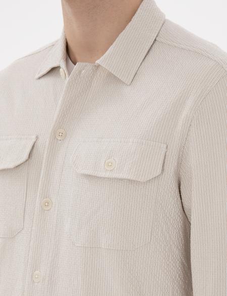 Bej Rahat Kalıp Uzun Kollu Gömlek - 50304593025