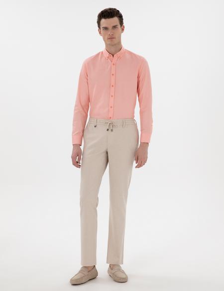 Bej Slim Fit Kumaş Pantolon - 50288250042
