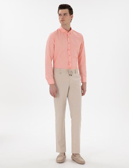 Bej Slim Fit Kumaş Pantolon - 50288250042