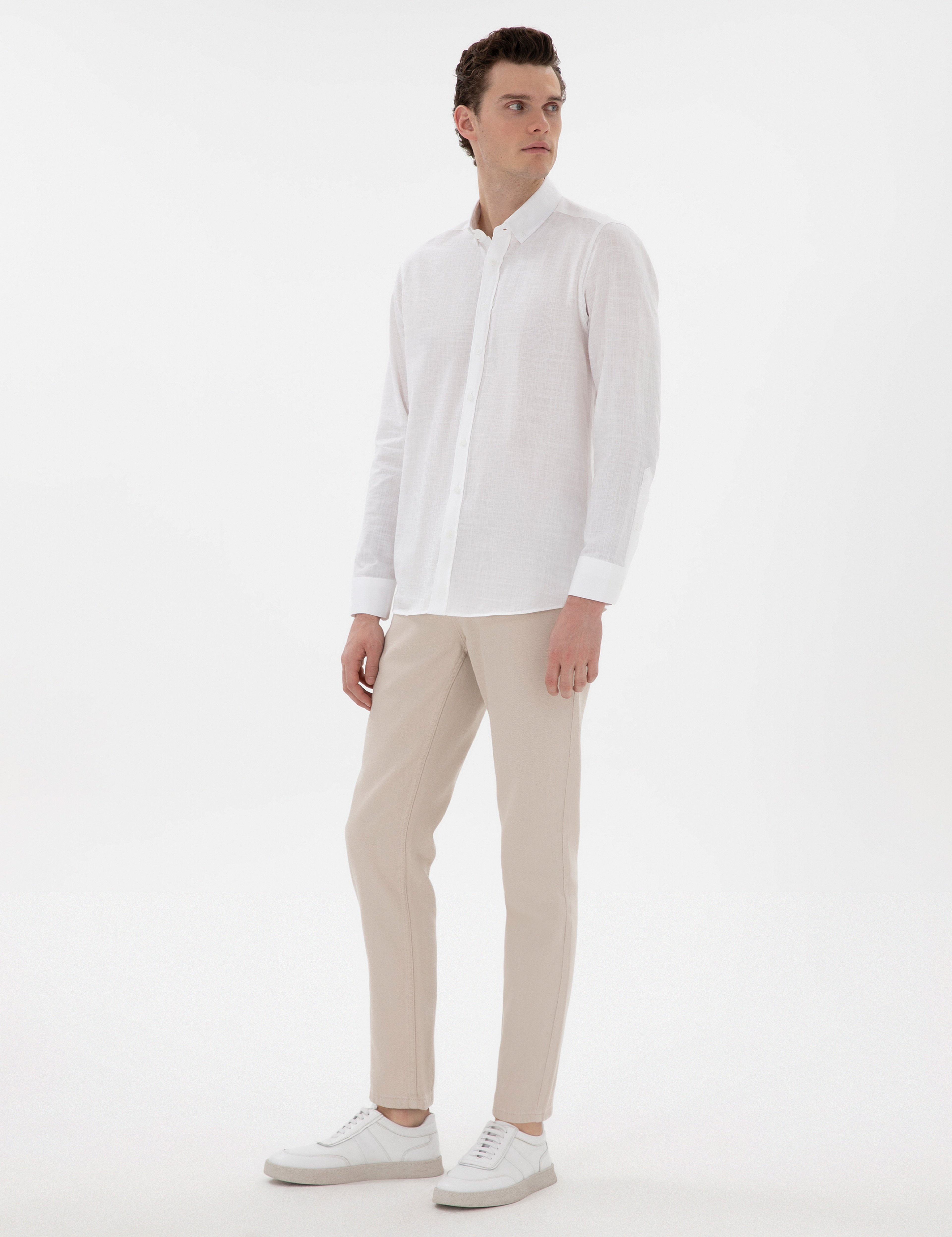 Bej Slim Fit Jean Pantolon - Image 3