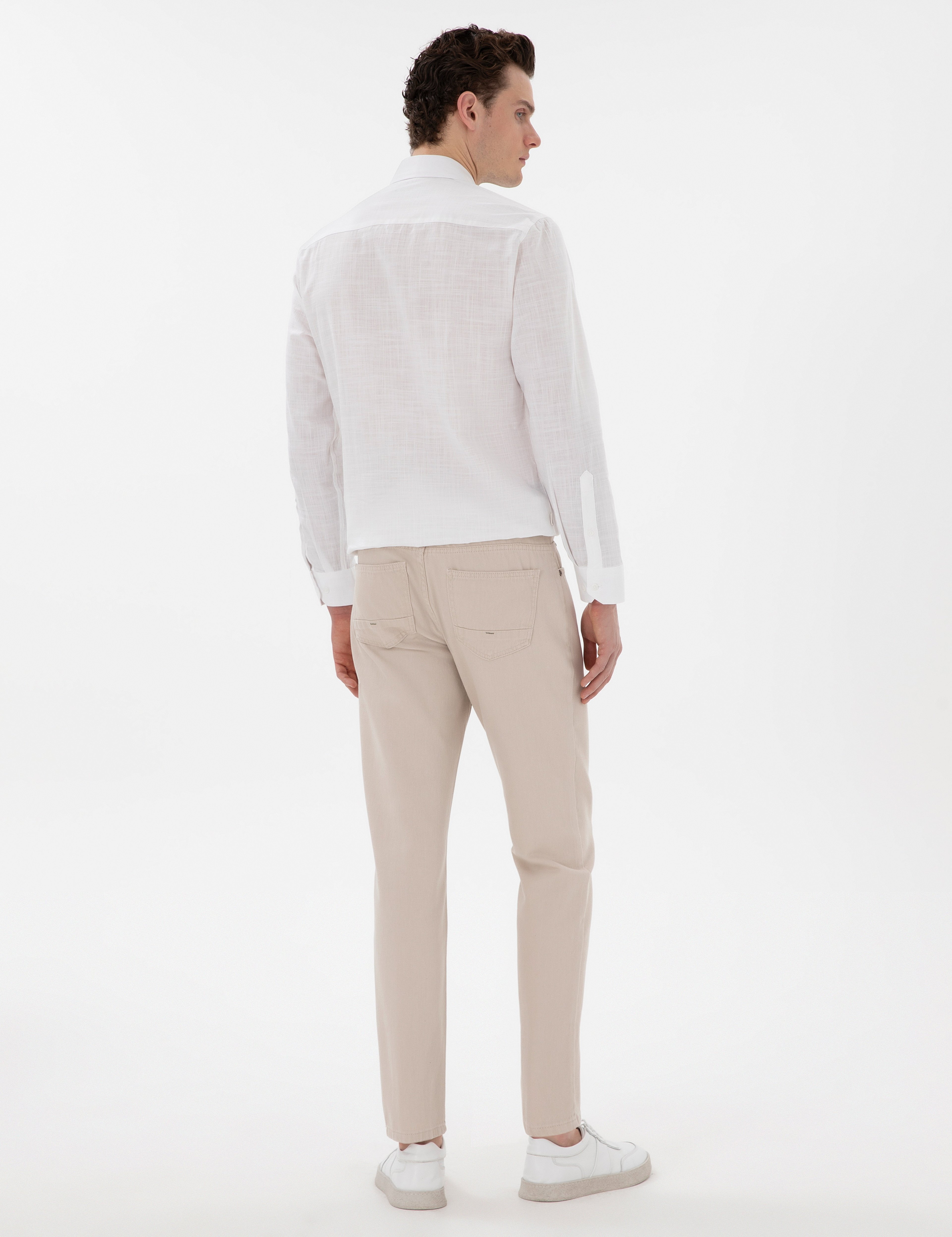 Bej Slim Fit Jean Pantolon - Image 4