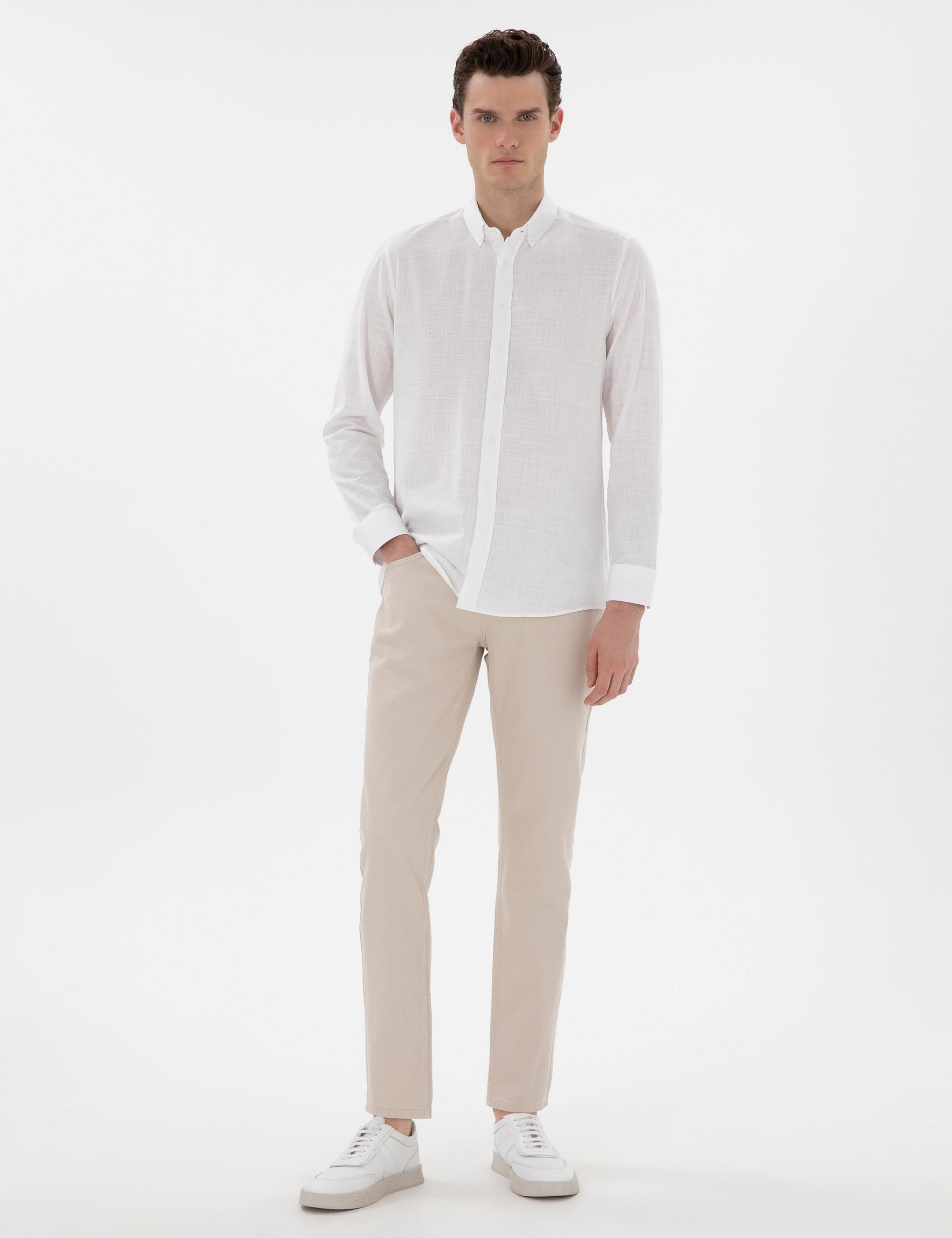 Bej Slim Fit Jean Pantolon