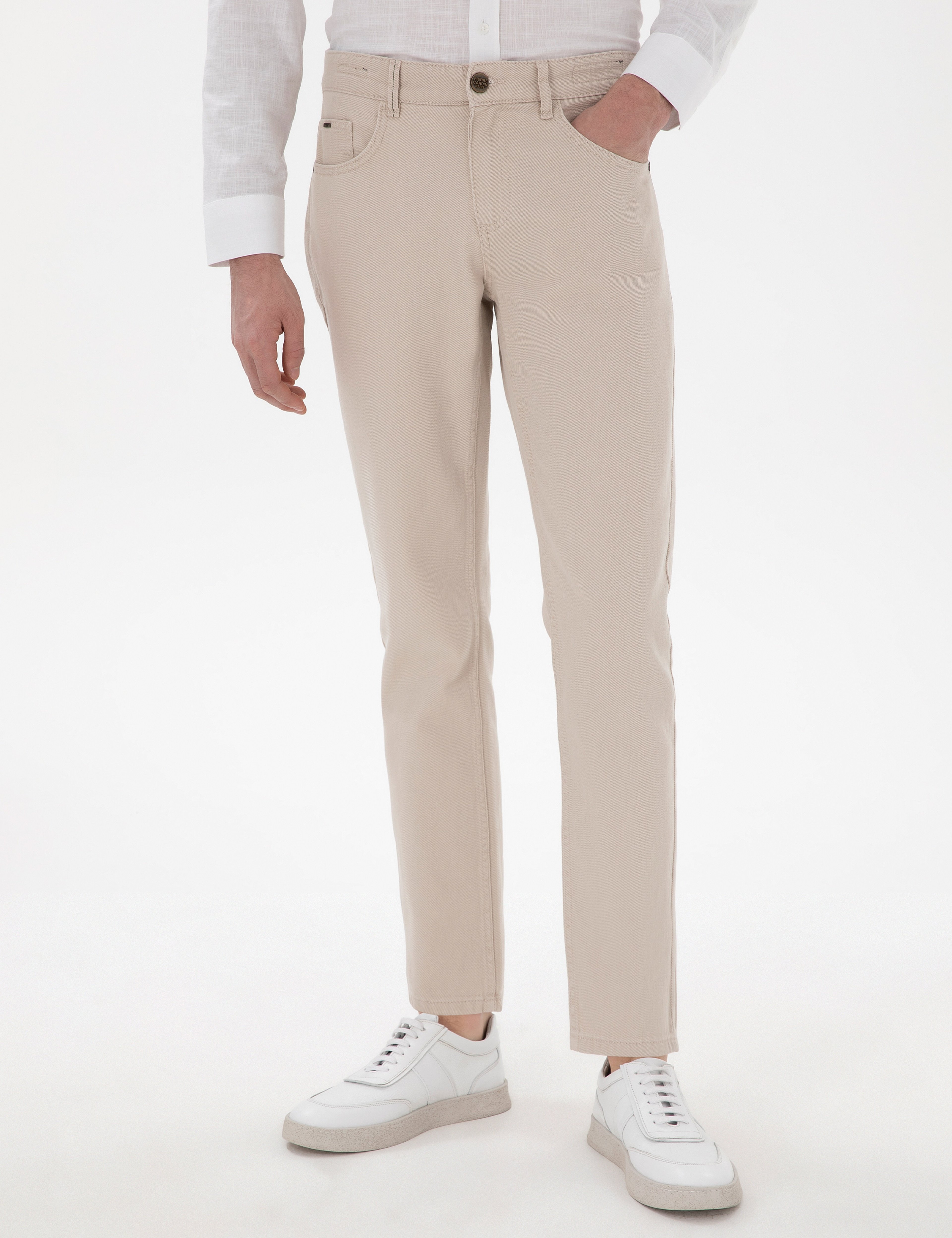 Bej Slim Fit Jean Pantolon - Image 2