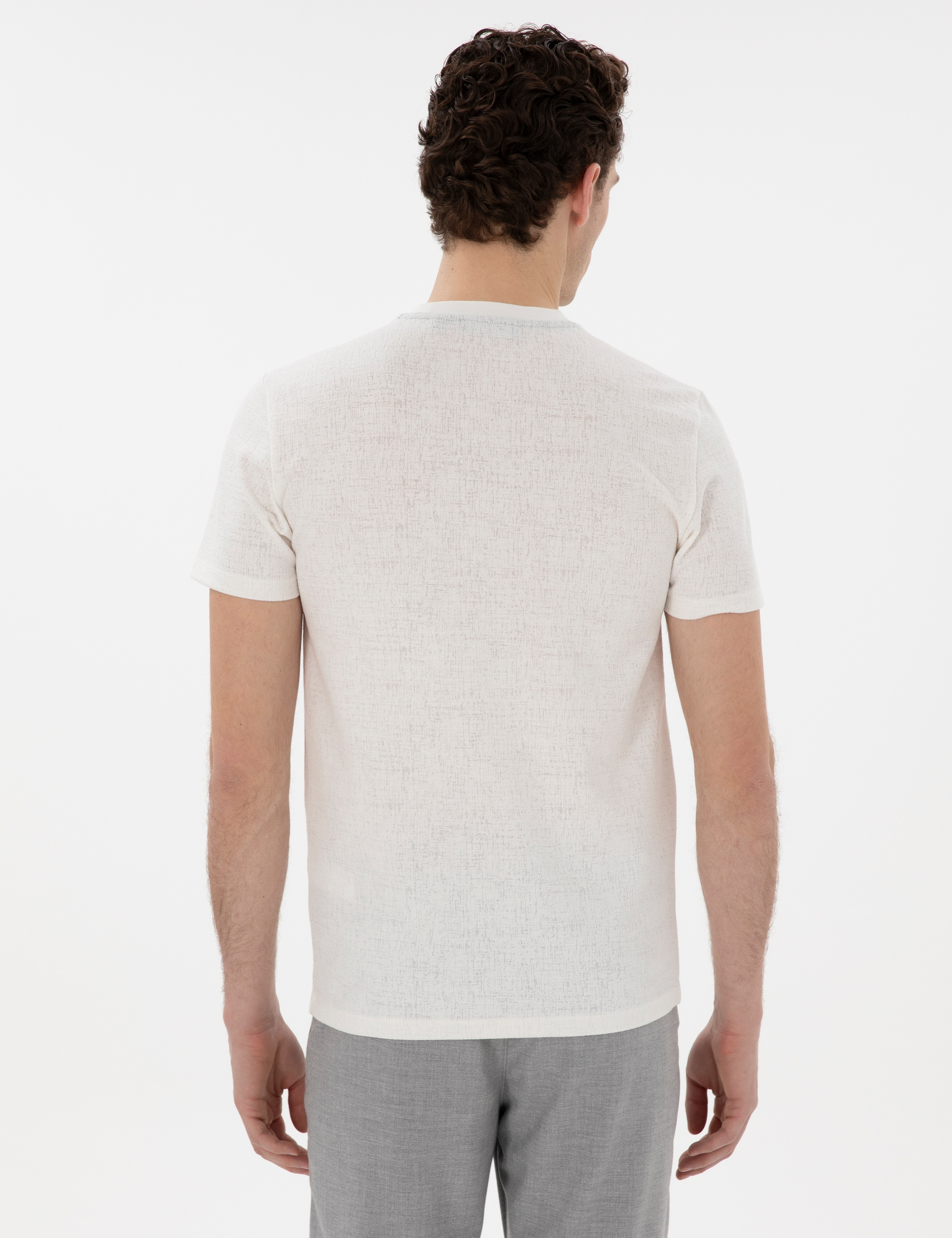 Ekru Slim Fit Tişört