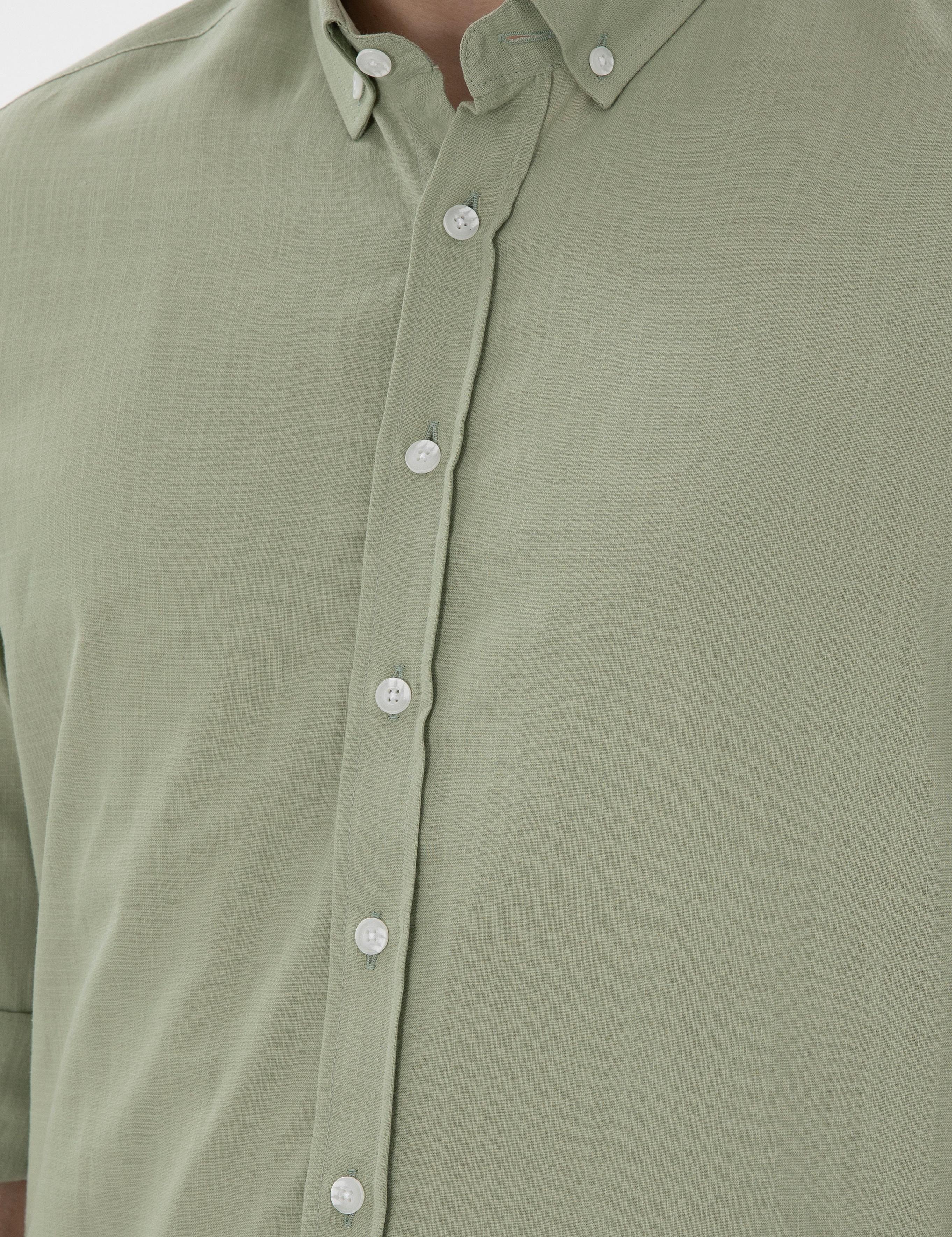 Çağla Slim Fit Keten Görünümlü Gömlek