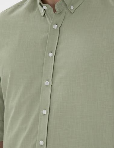 Çağla Slim Fit Keten Görünümlü Gömlek