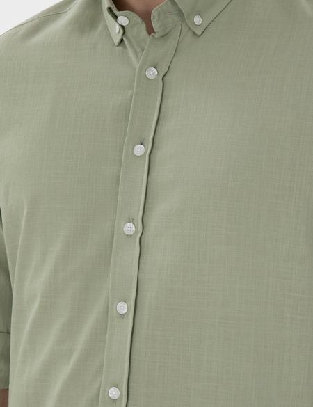 Çağla Slim Fit Keten Görünümlü Gömlek - 50302710009