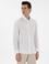 Beyaz Slim Fit Keten Görünümlü Gömlek