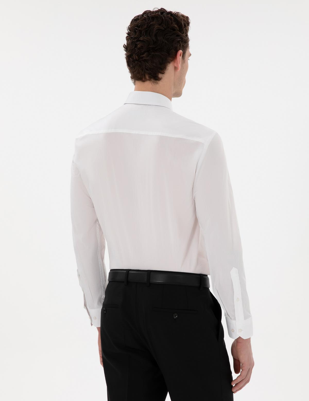 Beyaz Slim Fit Uzun Kollu Basic Gömlek - 50301174005