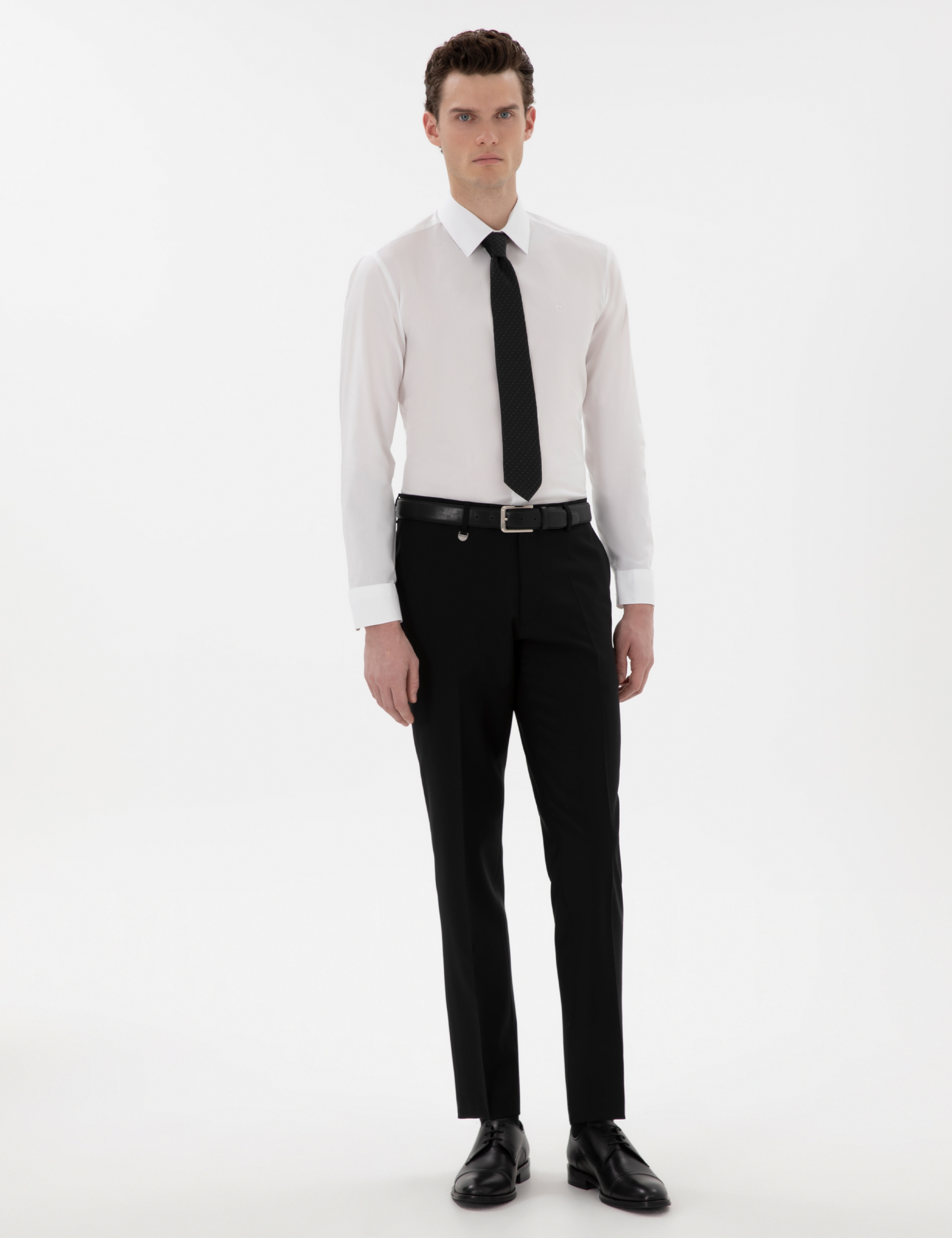 Beyaz Slim Fit Uzun Kollu Basic Gömlek - Image 4
