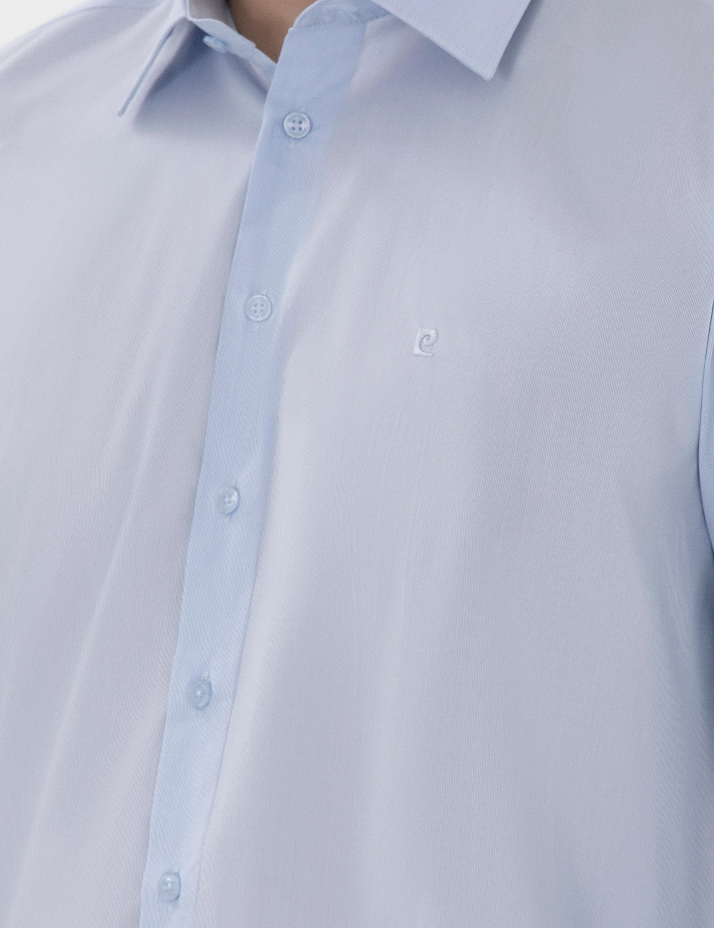 Açık Mavi Slim Fit Uzun Kollu Basic Gömlek