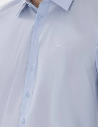 Açık Mavi Slim Fit Uzun Kollu Basic Gömlek