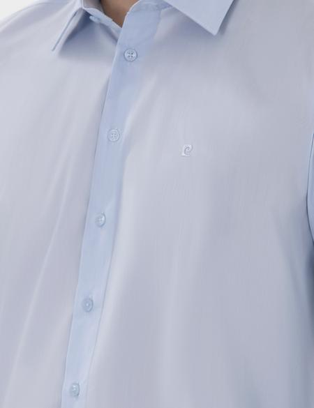Açık Mavi Slim Fit Uzun Kollu Basic Gömlek - 50300837005