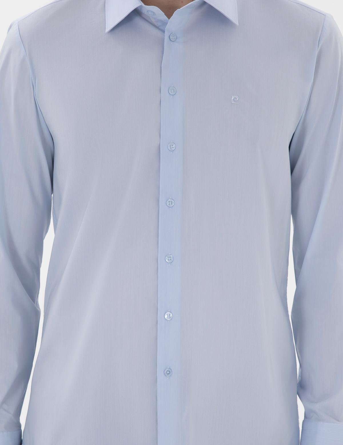 Açık Mavi Slim Fit Uzun Kollu Basic Gömlek - 50300837005