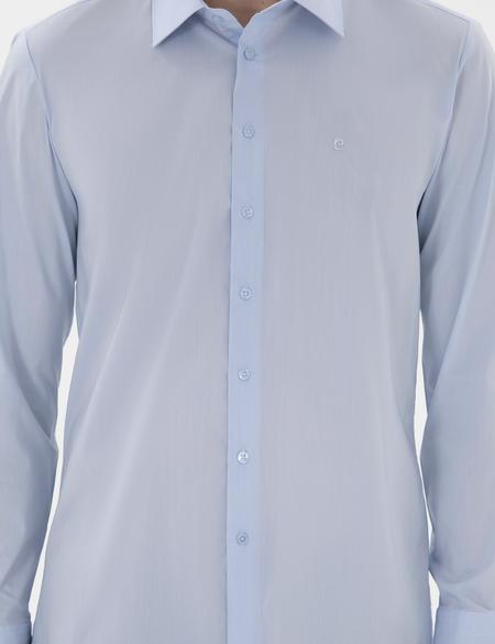 Açık Mavi Slim Fit Uzun Kollu Basic Gömlek - 50300837005